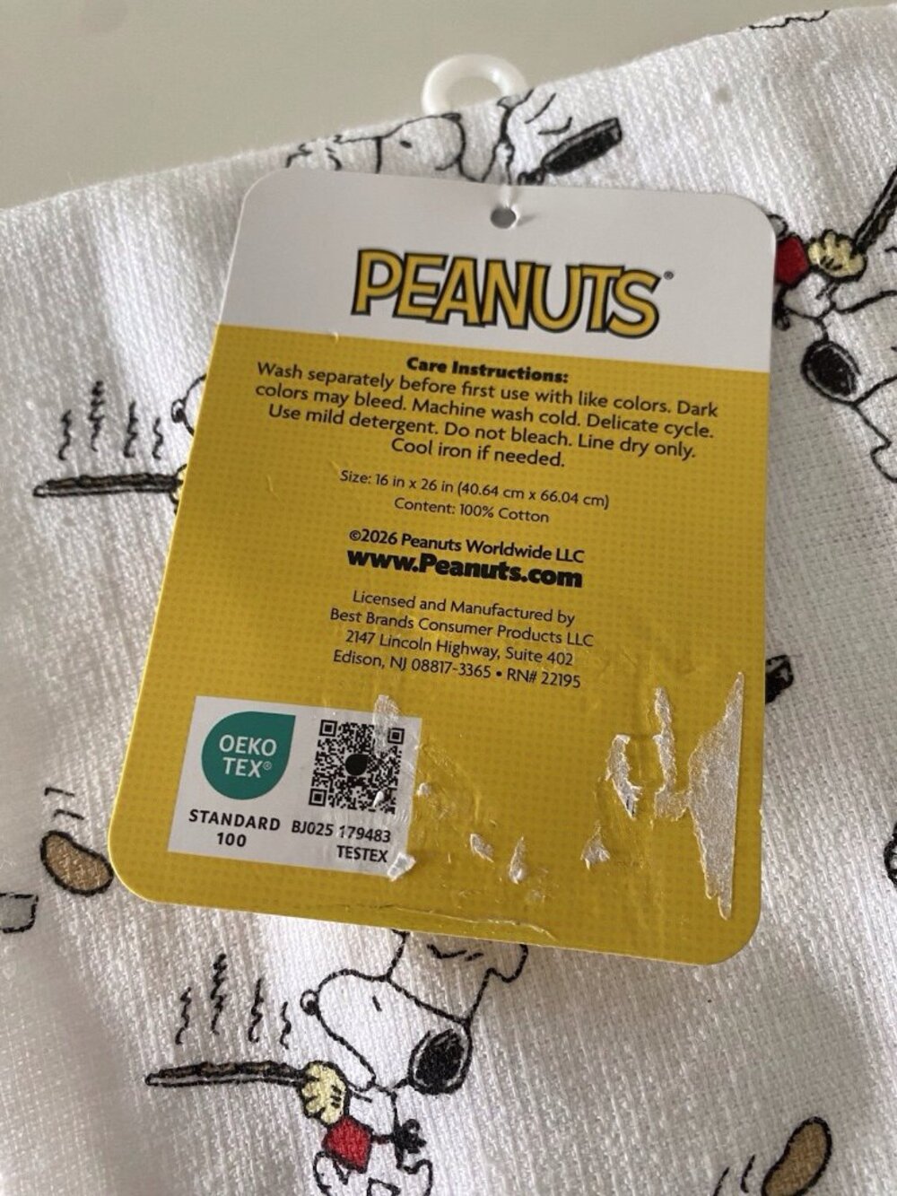 2 Pk Peanuts Snoopy Chef Cooking Cotton Kitchen Towels 16 X 26” NEW - Picture 9 of 15